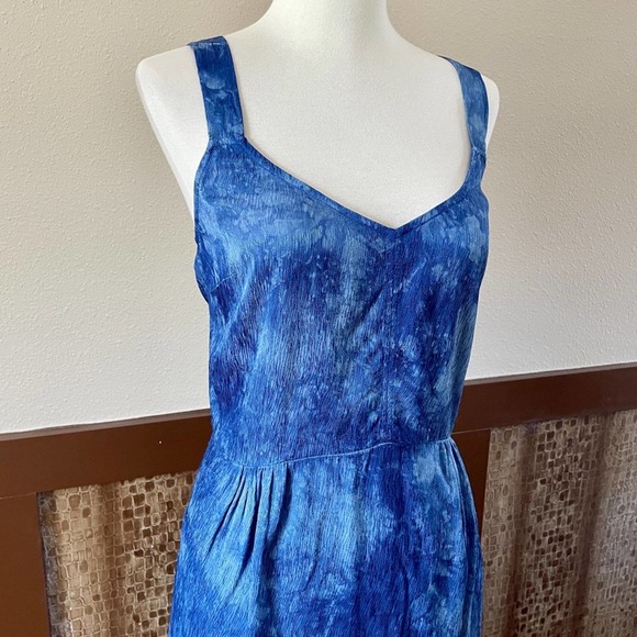 Raquel Allegra Dress Sleeveless Midi Blue Tie Dye Print Size Small NWT - Picture 4 of 11